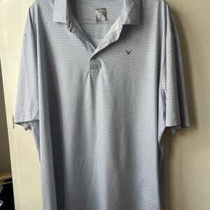 Callaway Light Blue Patterned Polo Men’s Golf Shirt